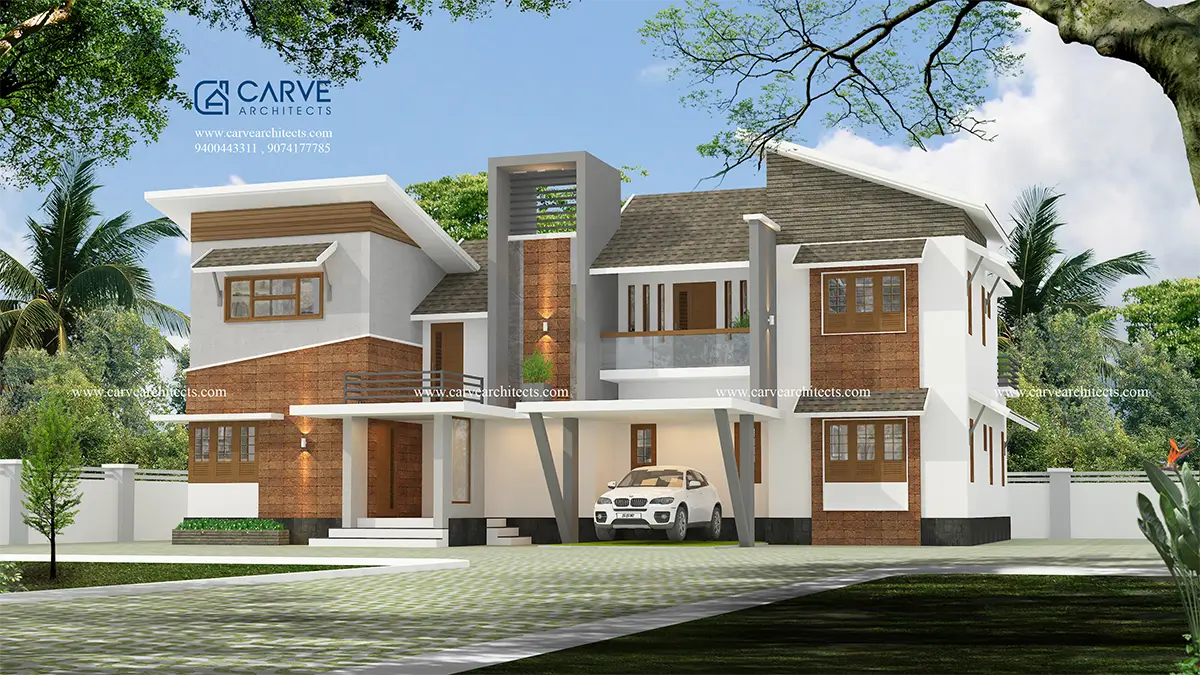 13. Modern Home Exterior Design- Sudeesh, koyilandy, Kozhikode
