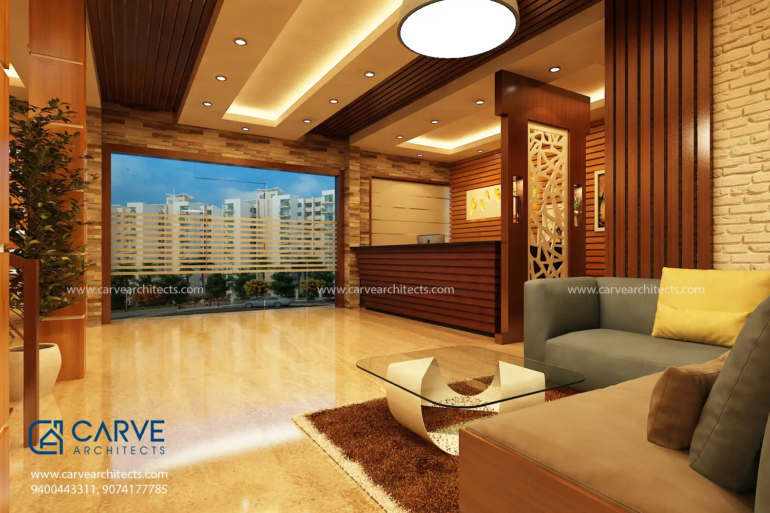 28. Reception Area, Side View, Interior design, Restaurant at Perambra, Kozhikode