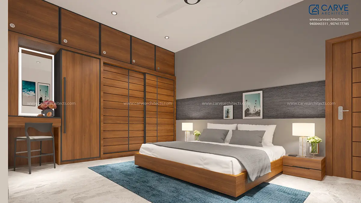 43. Bedroom, Interior Designs, Residential Buildings, Kozhikode, Kerala