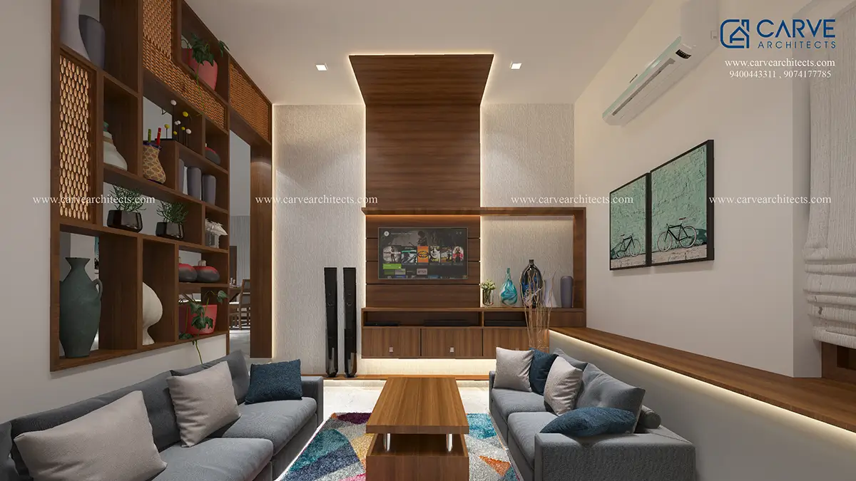 46. Family Living, Interior Designs, Residential Buildings, Kozhikode, Kerala