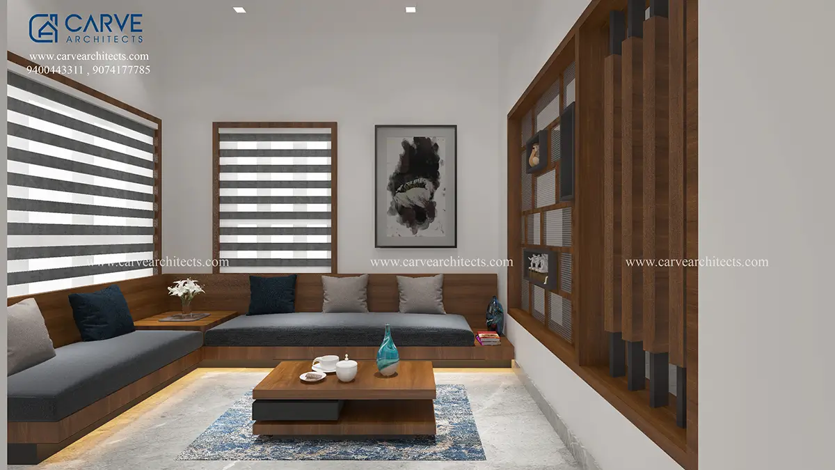 49. Living Room, Interior 3D Designs, Residential Buildings, Kozhikode, Kerala
