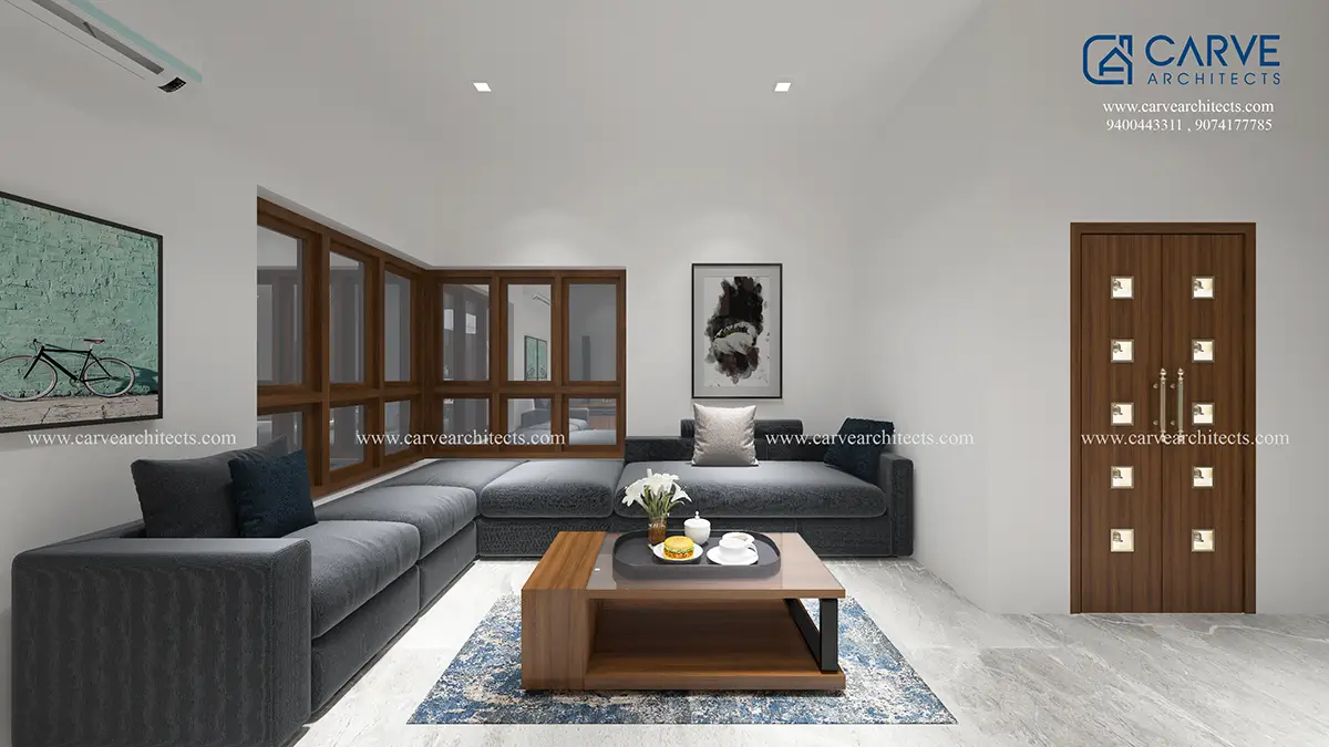 50. Living Room, Interior 3D Designs, Residential Buildings, Kozhikode, Kerala