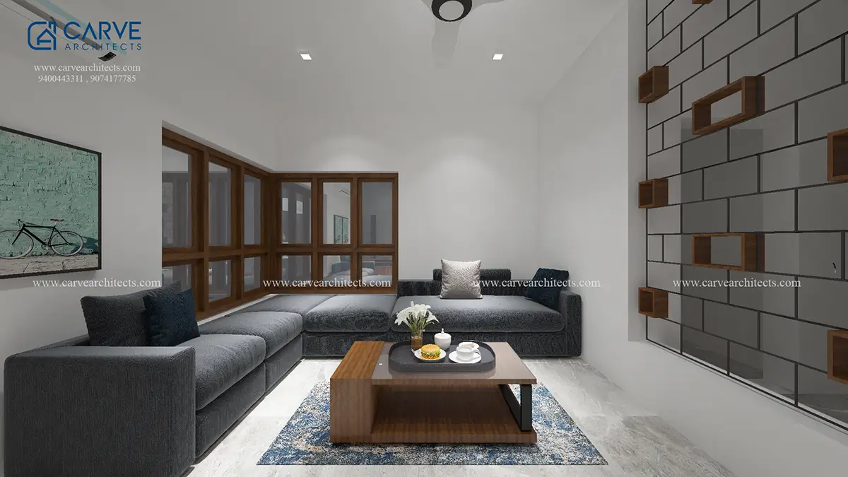 51. Living Room, Interior Designs, Residential Buildings, Kozhikode, Kerala