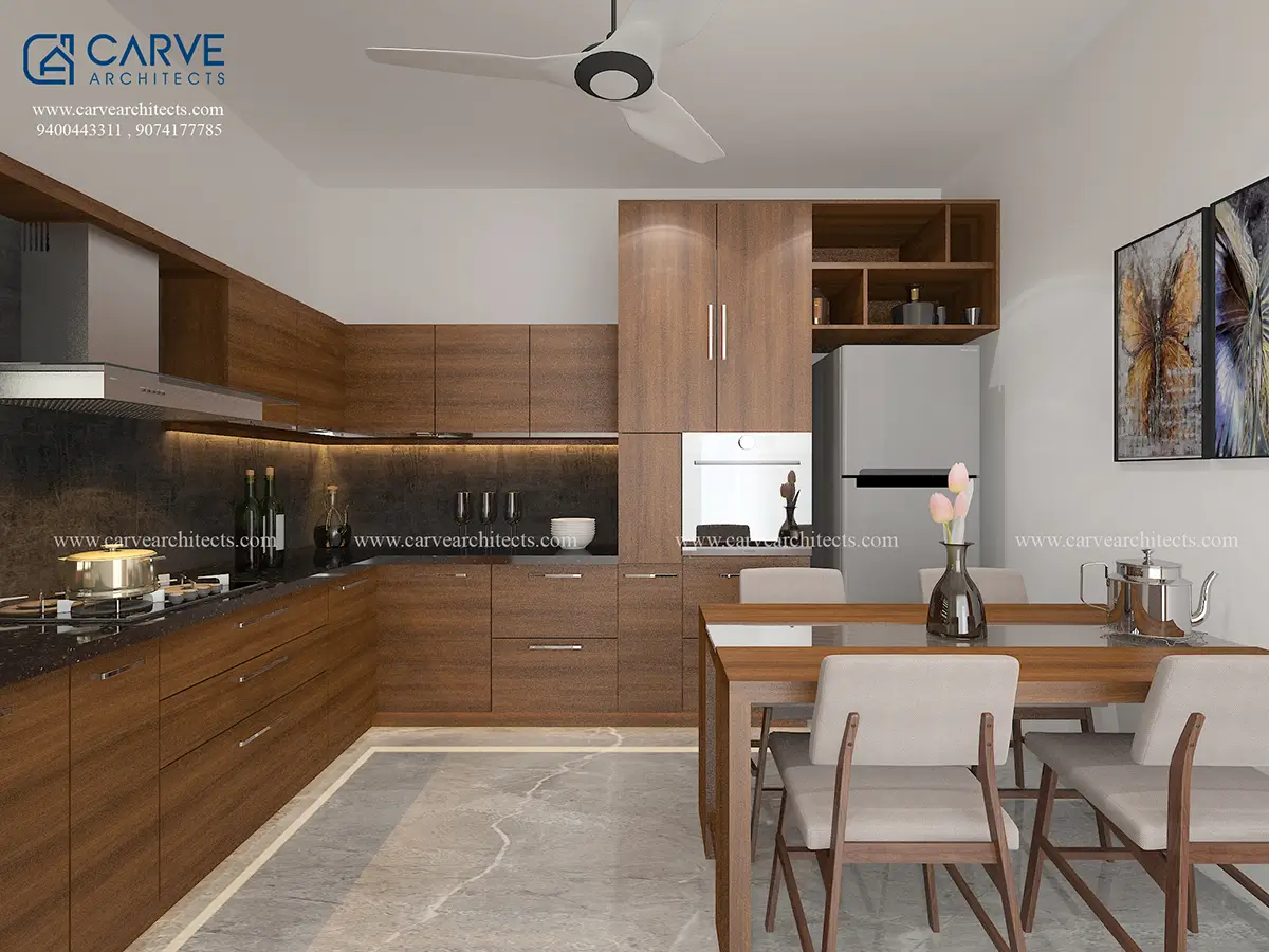 52. Modern Kitchen, Interior Designs, Residential Buildings, Kozhikode, Kerala